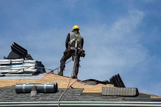 Professional Gutter Installation technician working in Temple City, CA